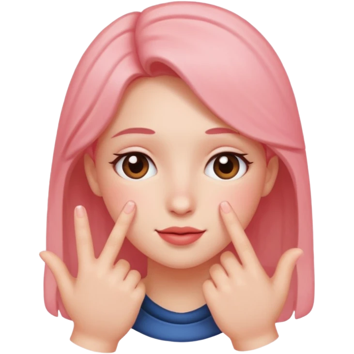 blushing with fingers emoji