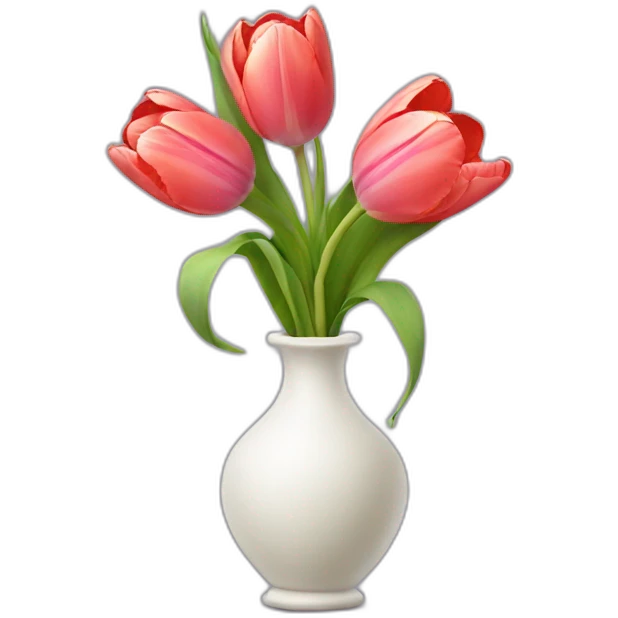 Vase with tulip flower emoji