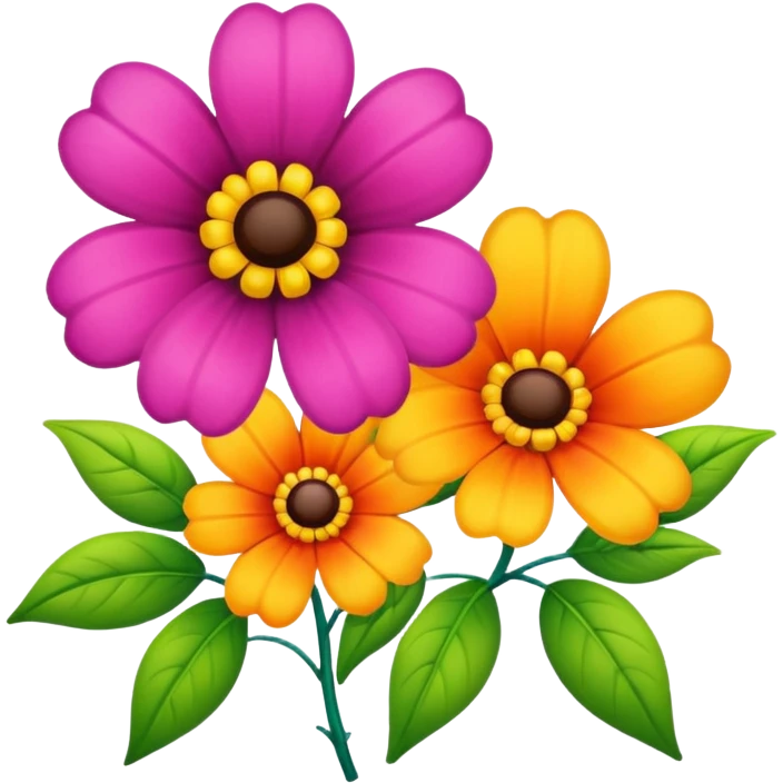  2 tane renkli çicek  emoji