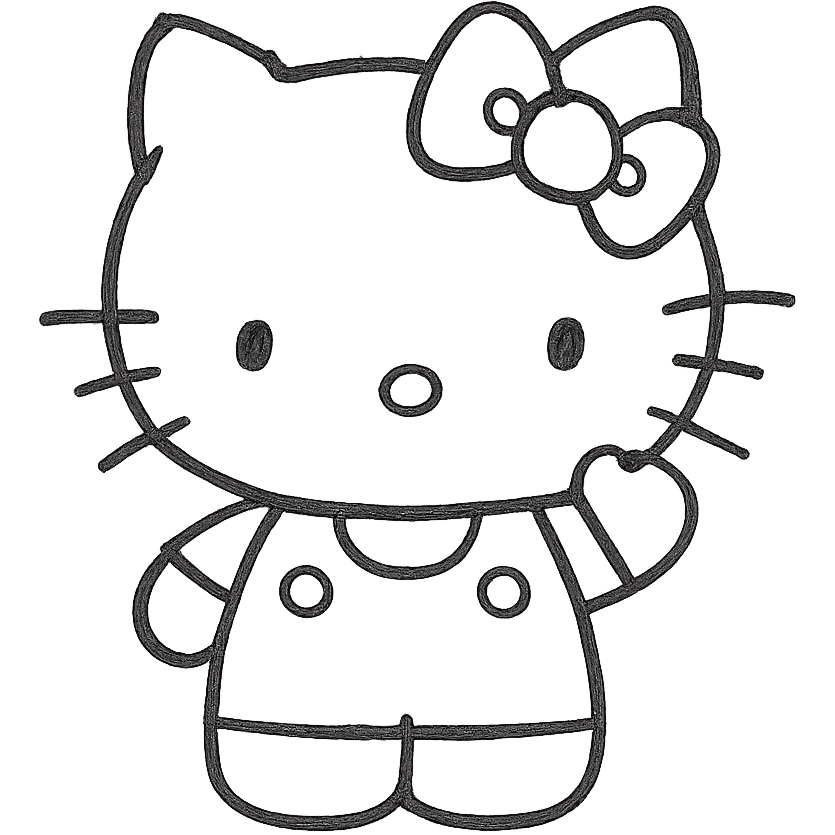 Hello Kitty hand drawn outlined icon emoji