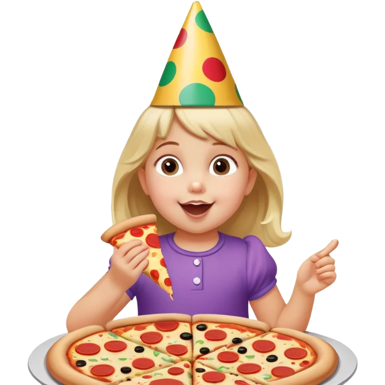 Three year-old girl at Chuck E. Cheese emoji