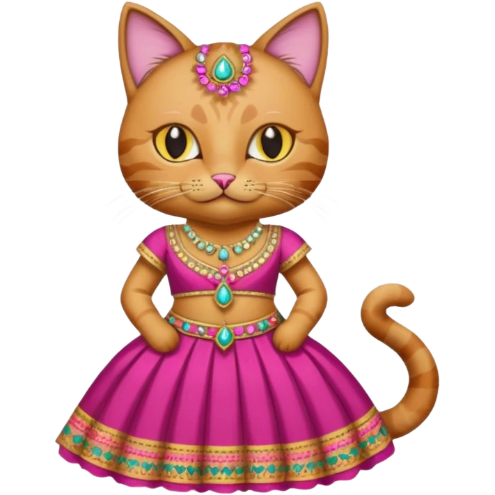 Cat wearing lehnga emoji