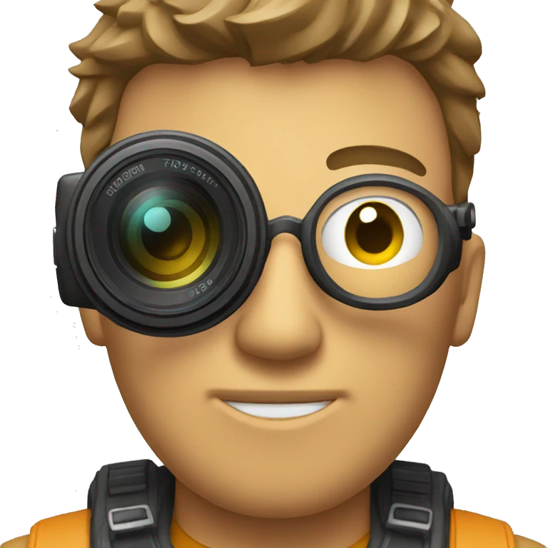 a man holding a digital camera emoji