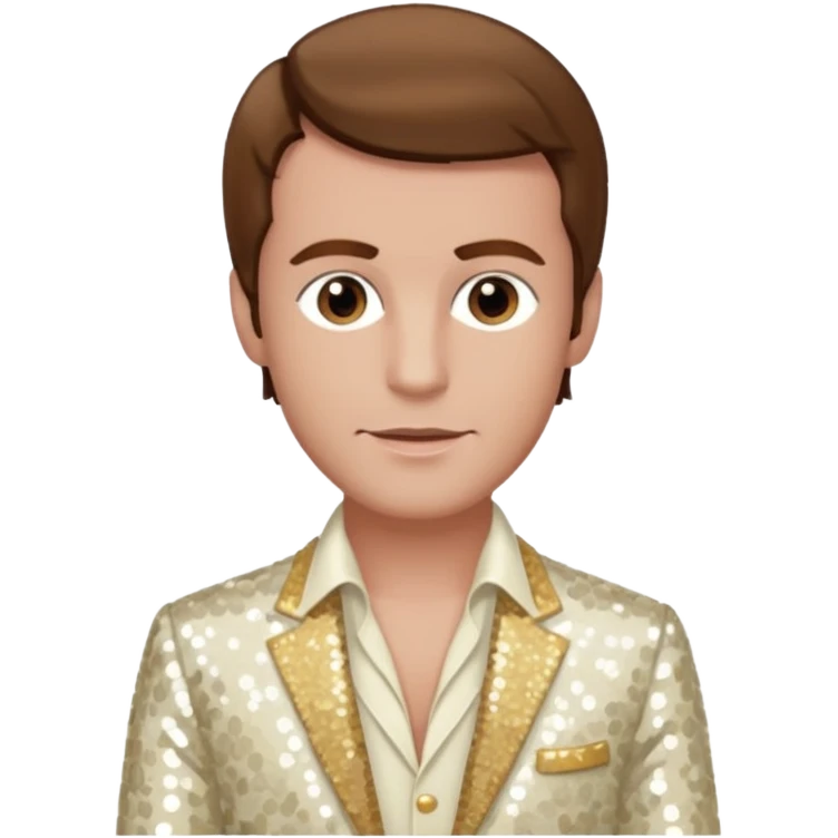 Peter Allen with Brown Hair, Ivory Sequin Outfit emoji