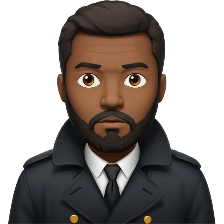 black bearded man in black in black trenchcoat  emoji