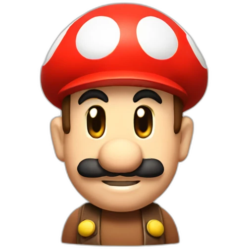 Mario with a mushroom emoji
