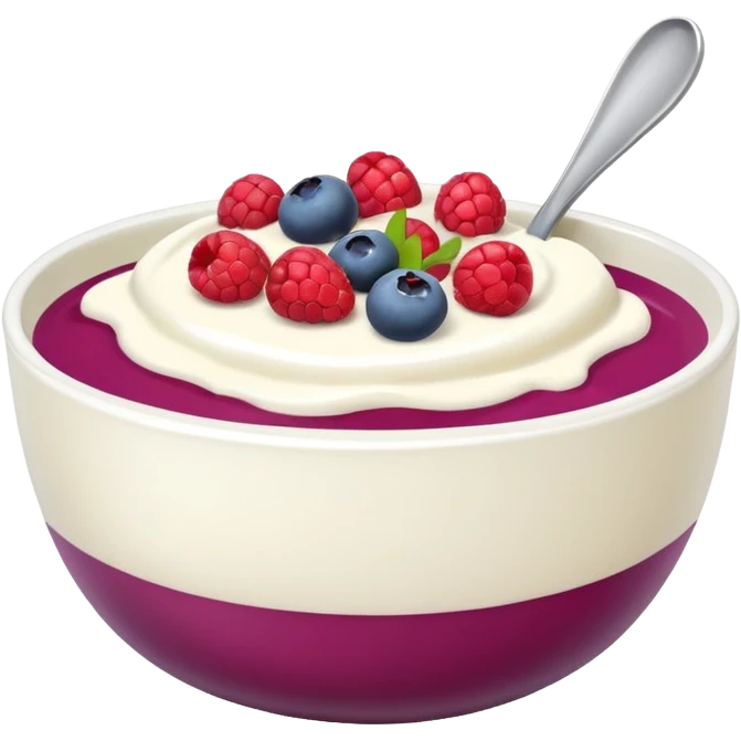 create a bowl with iogurt and berries emoji ios style  emoji