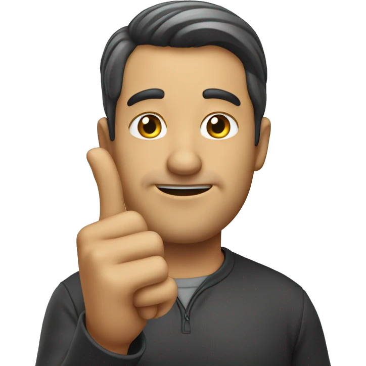 man pointing at his ear emoji