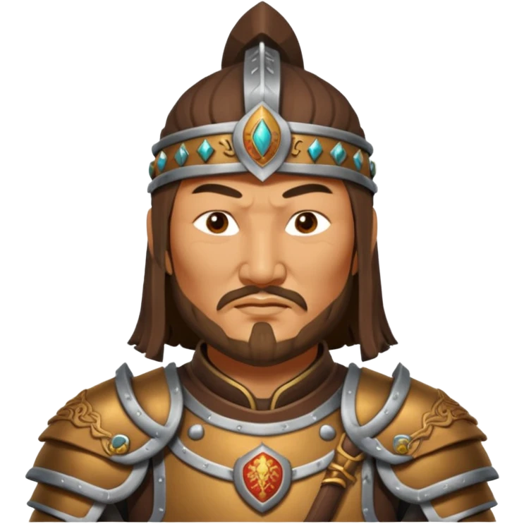 portrait of Genghis Khan in armor 3/4 emoji