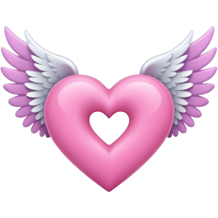 pink heart with white wings and an infinity symbol on it emoji