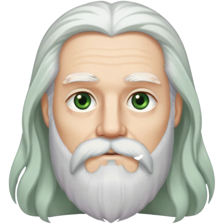 Start with long white beard with long white hair and parted in the middle. Change eyebrows to dark gray and change eyes to hazel green.  emoji