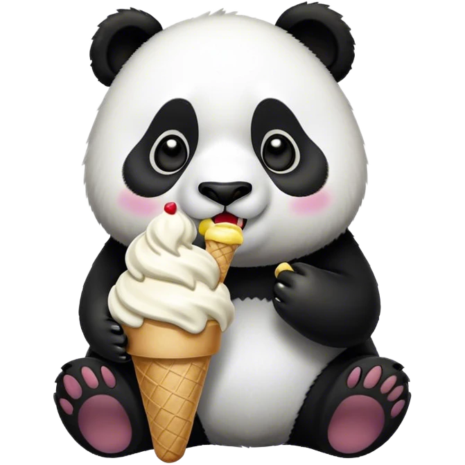 Panda eating ice cream emoji