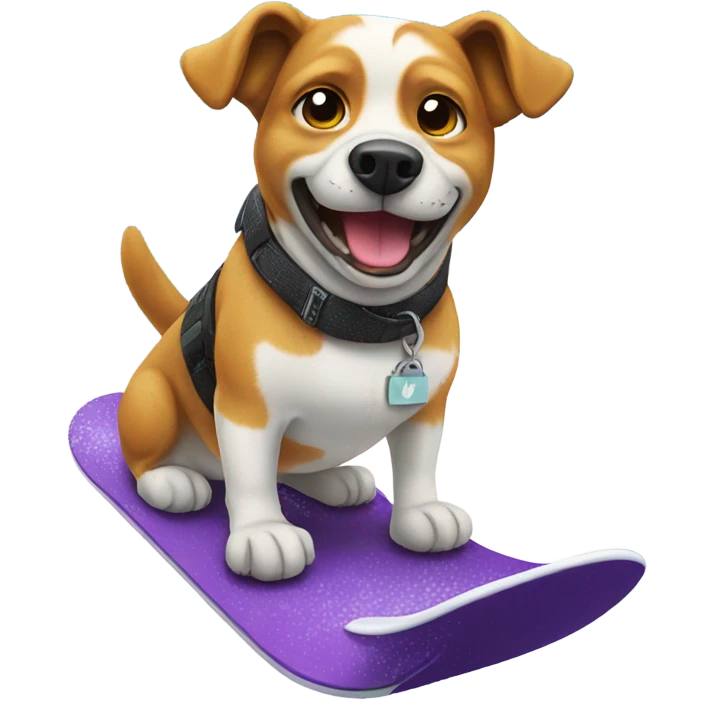 Dog snowboarding emoji