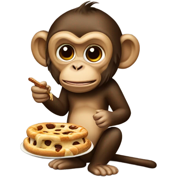 Monkey eating pizookie emoji