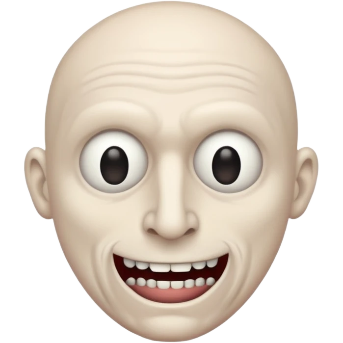 Creepy man with big mouth and no nose and ears no nose emoji
