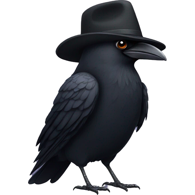 A crow wearing a hat emoji