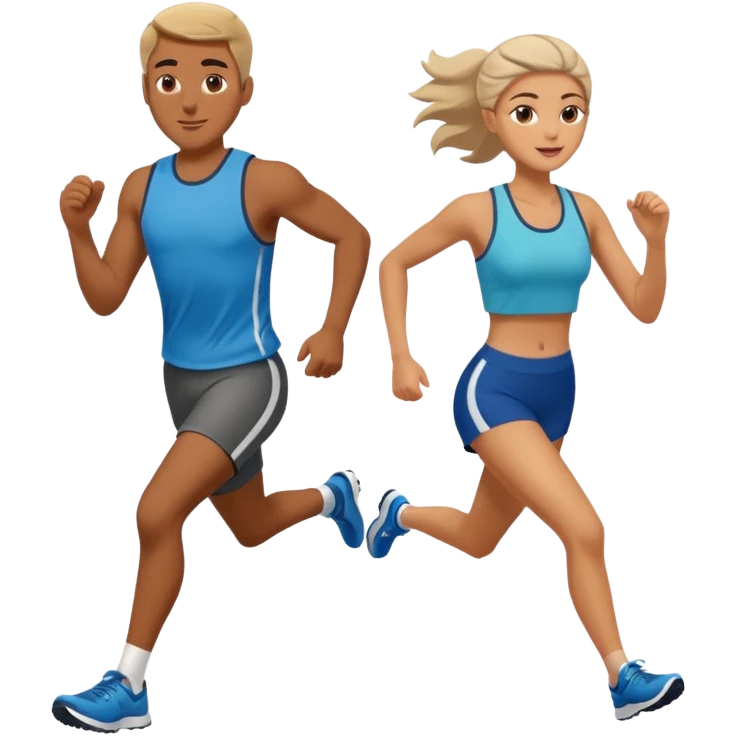 Sports man and woman run  emoji