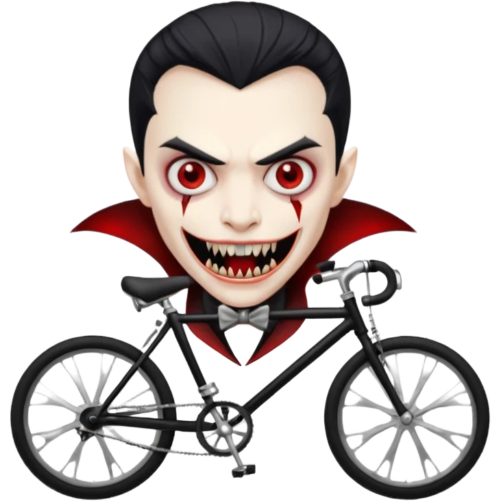 Scary vampire with bicycle. emoji