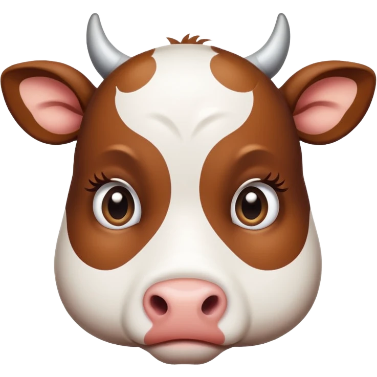 Sad looking cute cow  emoji