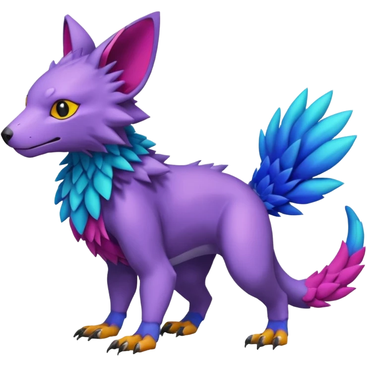  colorful modern Fakémon-Digimon-Trico-Vernid-creature (full body) emoji
