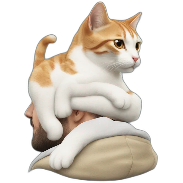 Cat on man’s shoulder  emoji