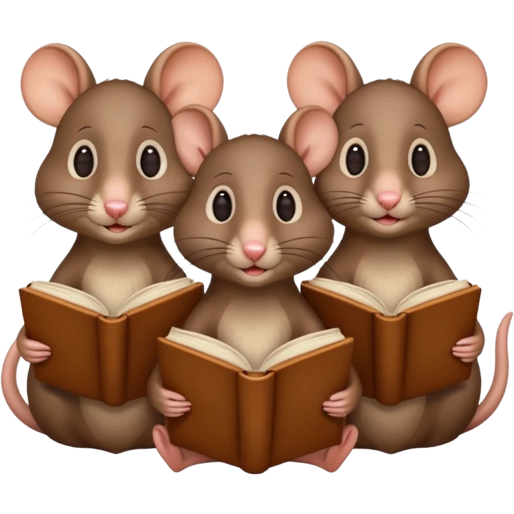 3 rats reading books  emoji