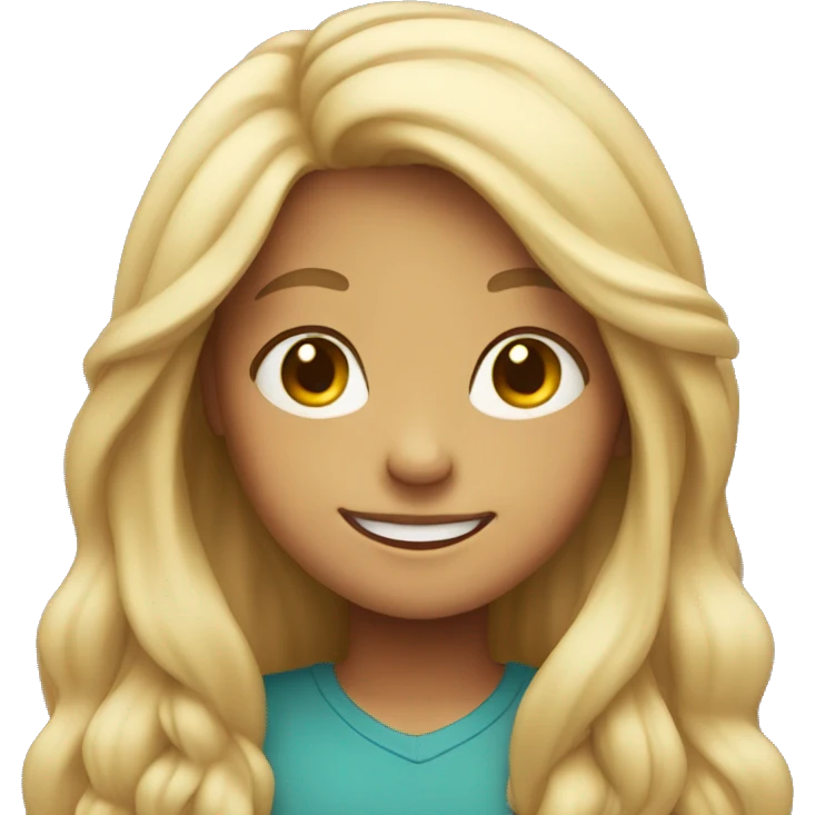 smiling girl with long hair emoji