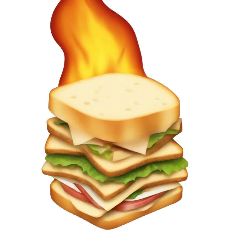 Sandwich on fire emoji