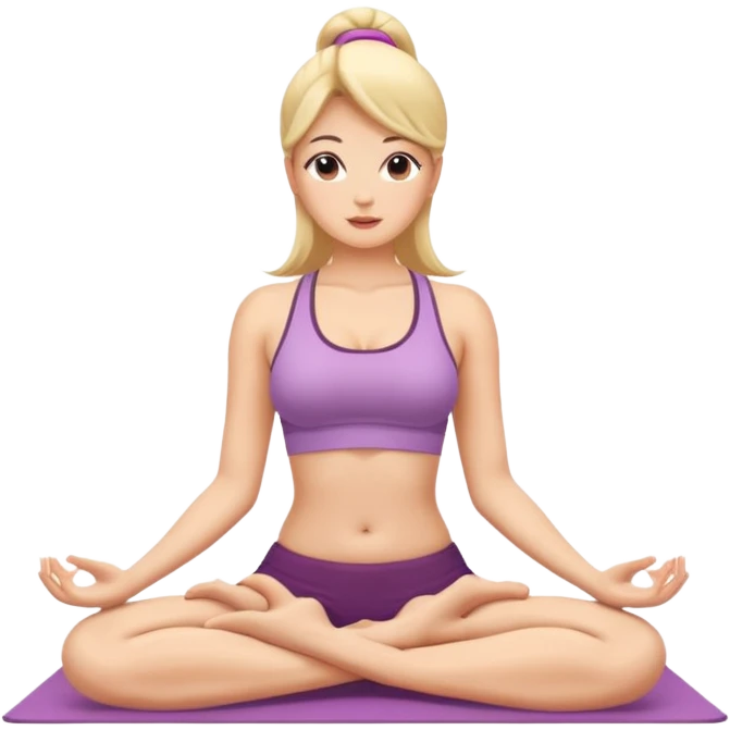 Lady with sexy beautiful body sitting in yoga pose emoji