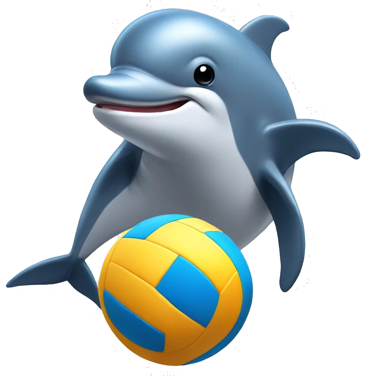Dolphin playing volleyball emoji