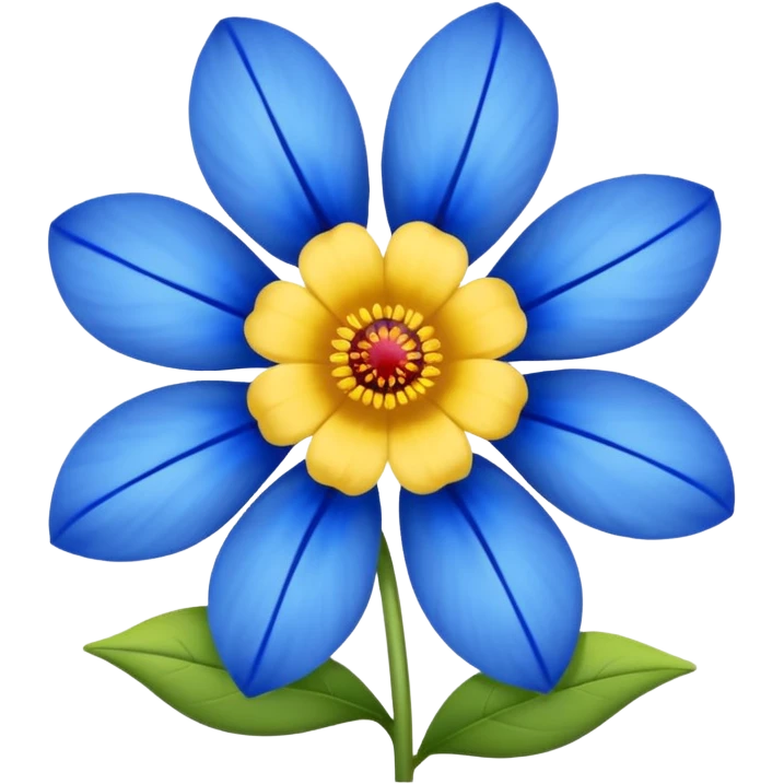 One Yellow flower and one blue flower with red band  emoji