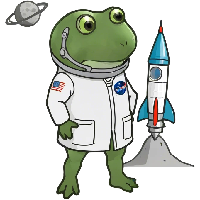 rocket science with a rocket, on moon emoji