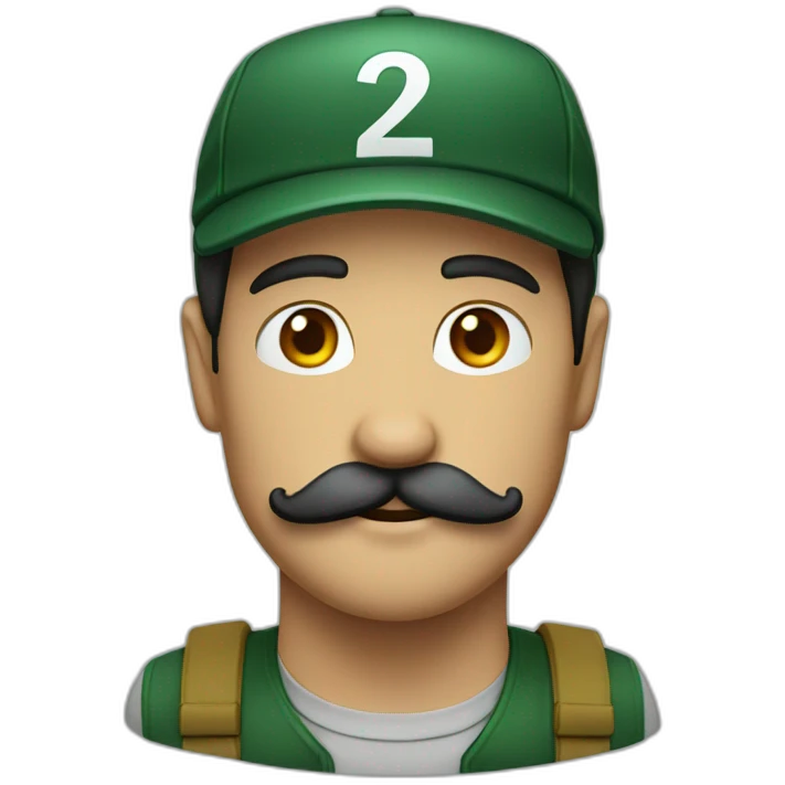 face of guy eith moustache and dark green cap  emoji