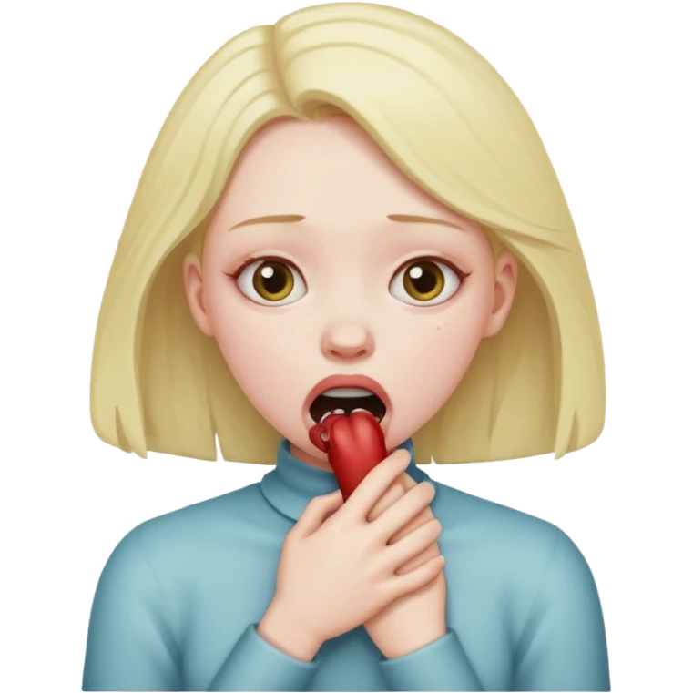 girl choking herself emoji