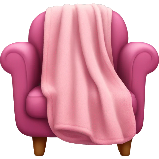 Pink cosy chair with blanket emoji