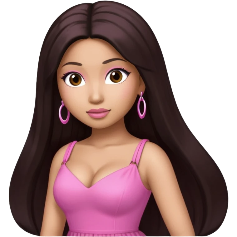Nicki Minaj with long dark brown hair emoji
