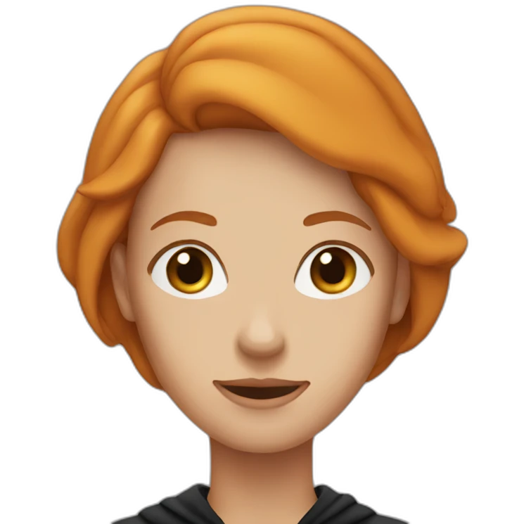 ginger woman with black hood up emoji
