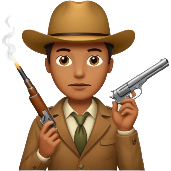 Mafia holding cigar and gun emoji