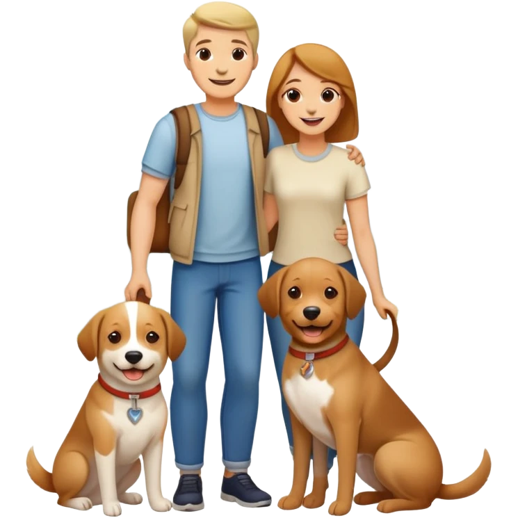 Pareja con perro emoji
