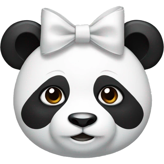 panda with white bow on head top right emoji