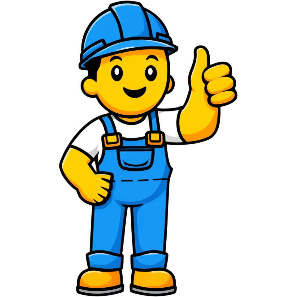 happy construction worker giving thumbs up emoji