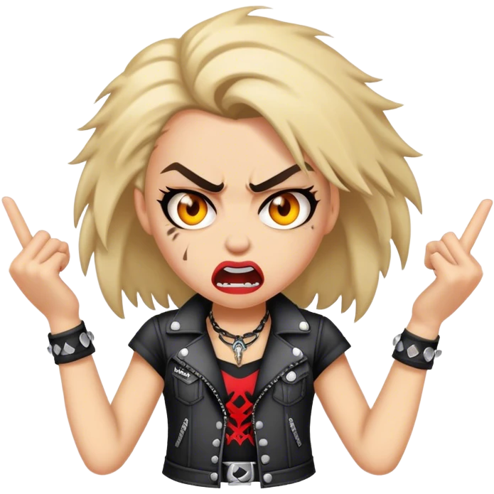 A rocker girl mad and angry emoji