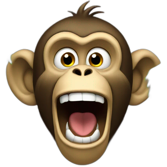 a monkey screaming into the trees about the universal labor of living emoji