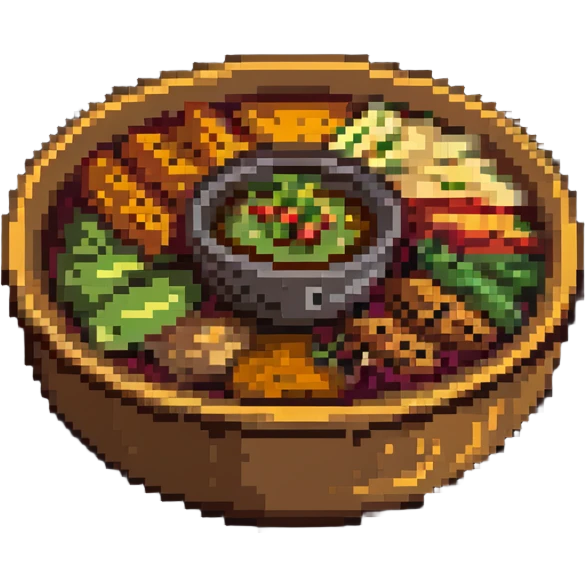 pixel art bowl of chutney with spices emoji