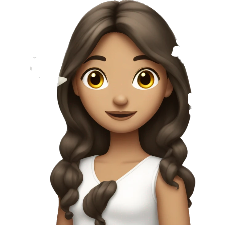 Brunette Girl with white Butterflys in the Hair emoji