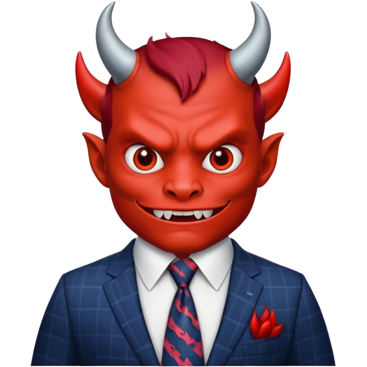 devil with big tie emoji