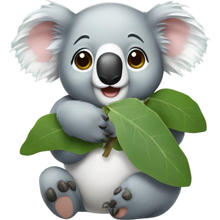 Koala eating an eucalyptus  emoji