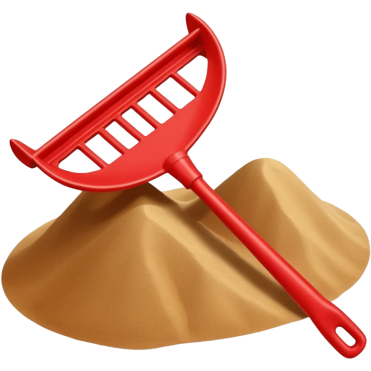 toy rake on the sand emoji