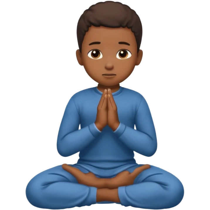 one black boy praying kneeling emoji