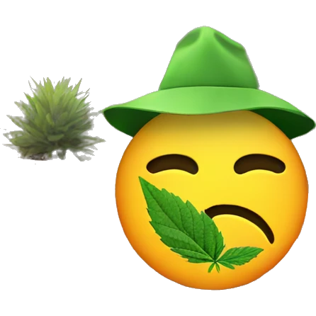 smoking CBD on patio emoji